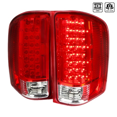 Spec-D Tuning 07-13 Chevrolet Silverado LED Tail Lights- Red LT-SIV07RLED-OZ